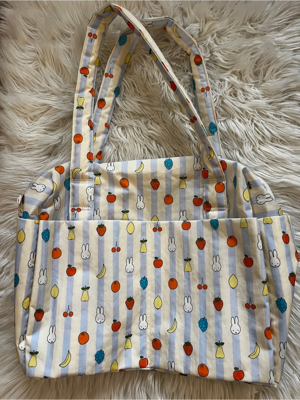 NWT Baggu Small Cloud Carry-On - MIFFY Picnic Stripes